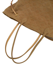 2012 Denim Monogram Stone Neverfull MM Brown