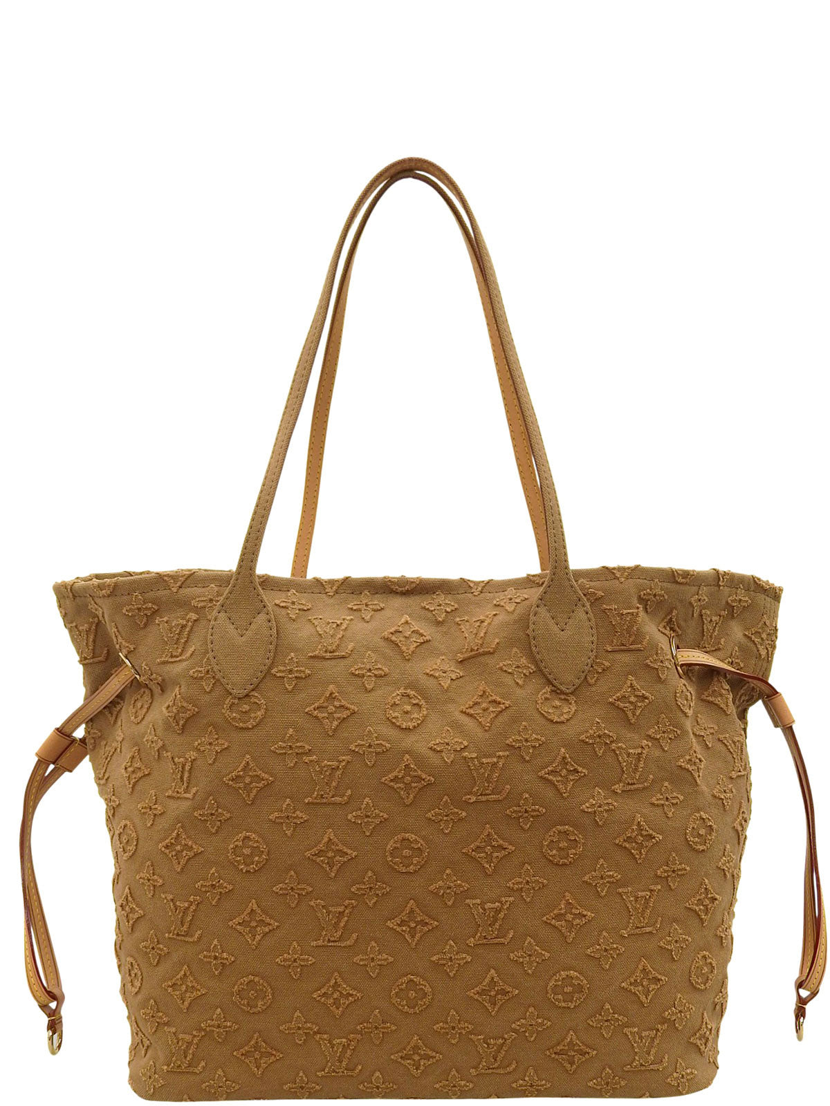 2012款牛仔布Monogram Stone Neverfull MM棕色手袋