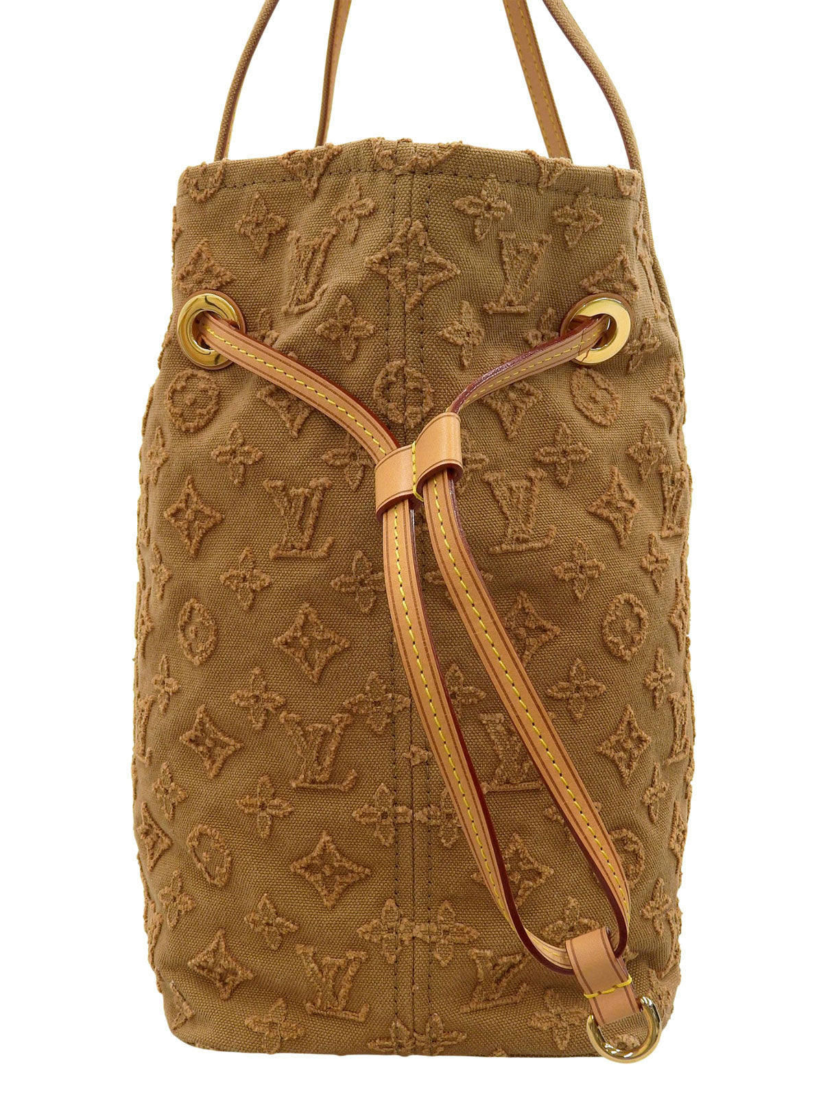 2012 Denim Monogram Stone Neverfull MM Brown