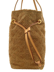 2012 Denim Monogram Stone Neverfull MM Brown