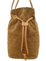 2012 Denim Monogram Stone Neverfull MM Brown