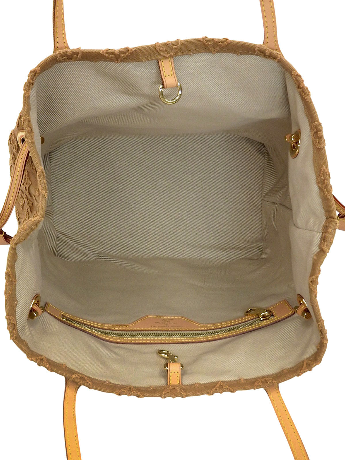 2012 Denim Monogram Stone Neverfull MM Brown