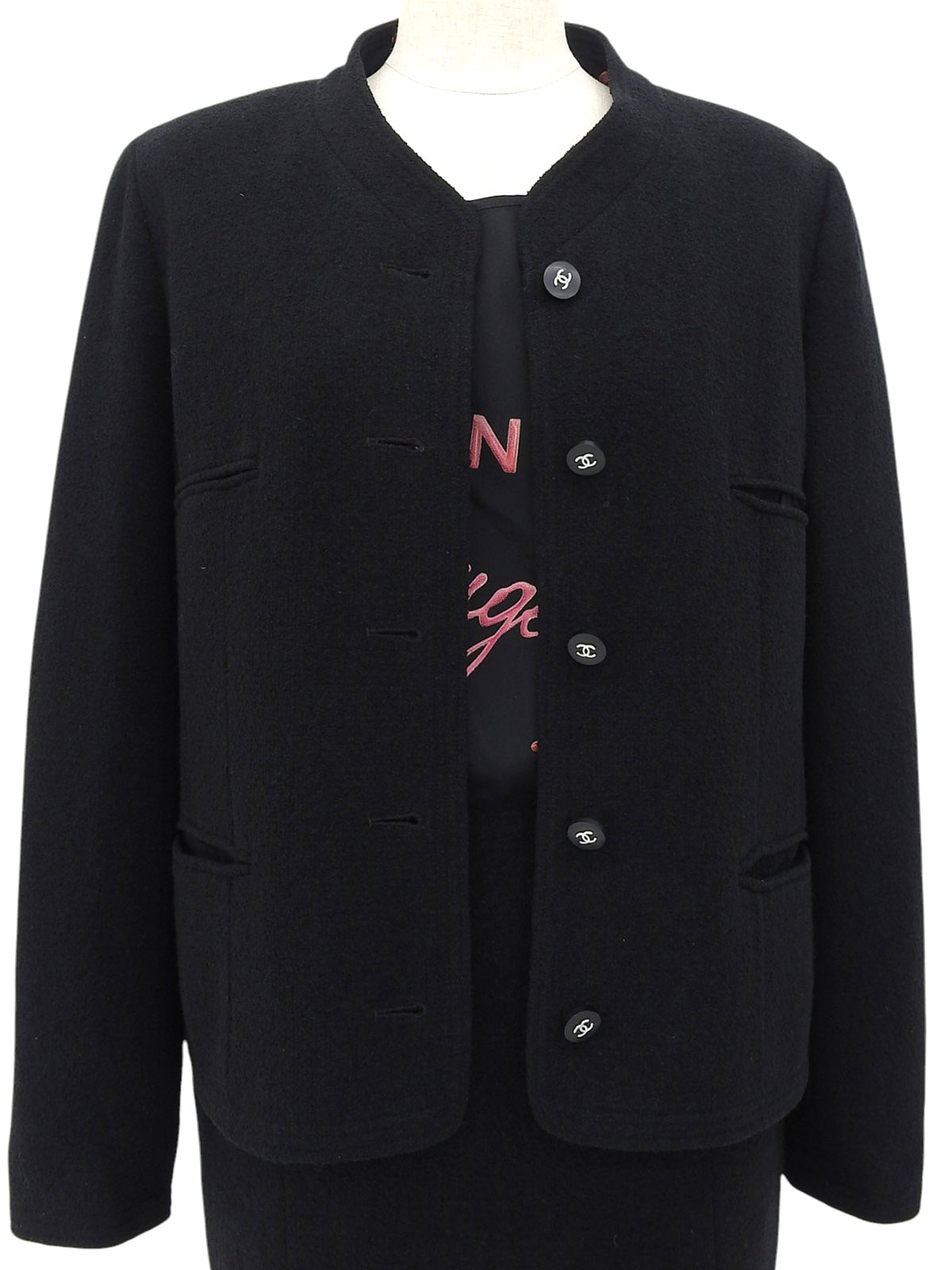1996年製 ウールCCマークボタンセットアップ ブラック