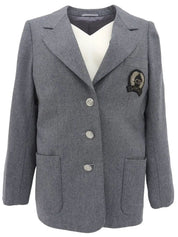 ロゴエンブレムワッペンジャケット グレー