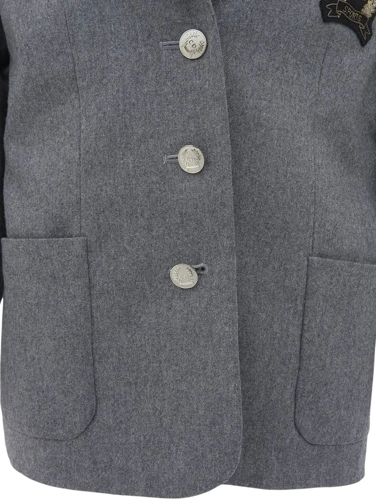 Logo Emblem Patch Jacket Gray
