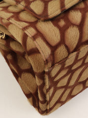 Circa 2000 Harakojiraffe Pattern 2.55 Chain Handbag, Beige