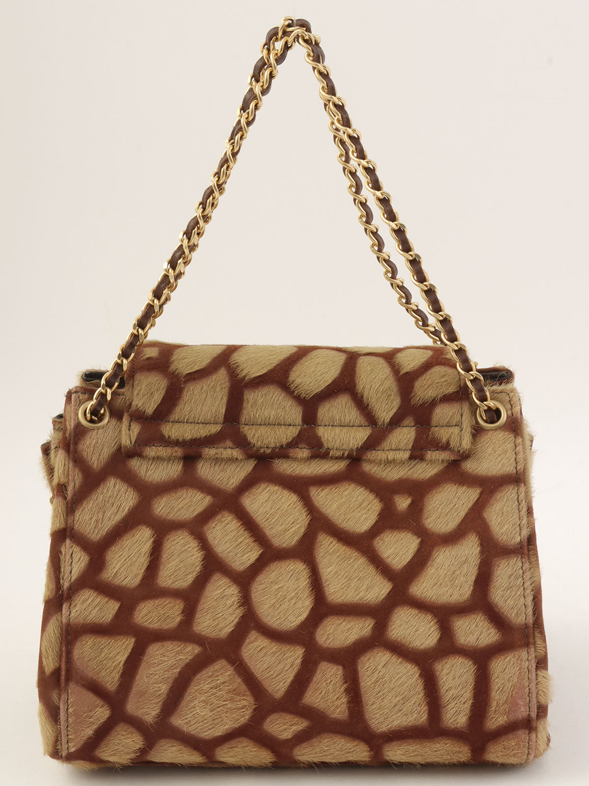 Circa 2000 Harakojiraffe Pattern 2.55 Chain Handbag, Beige