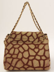 Circa 2000 Harakojiraffe Pattern 2.55 Chain Handbag, Beige
