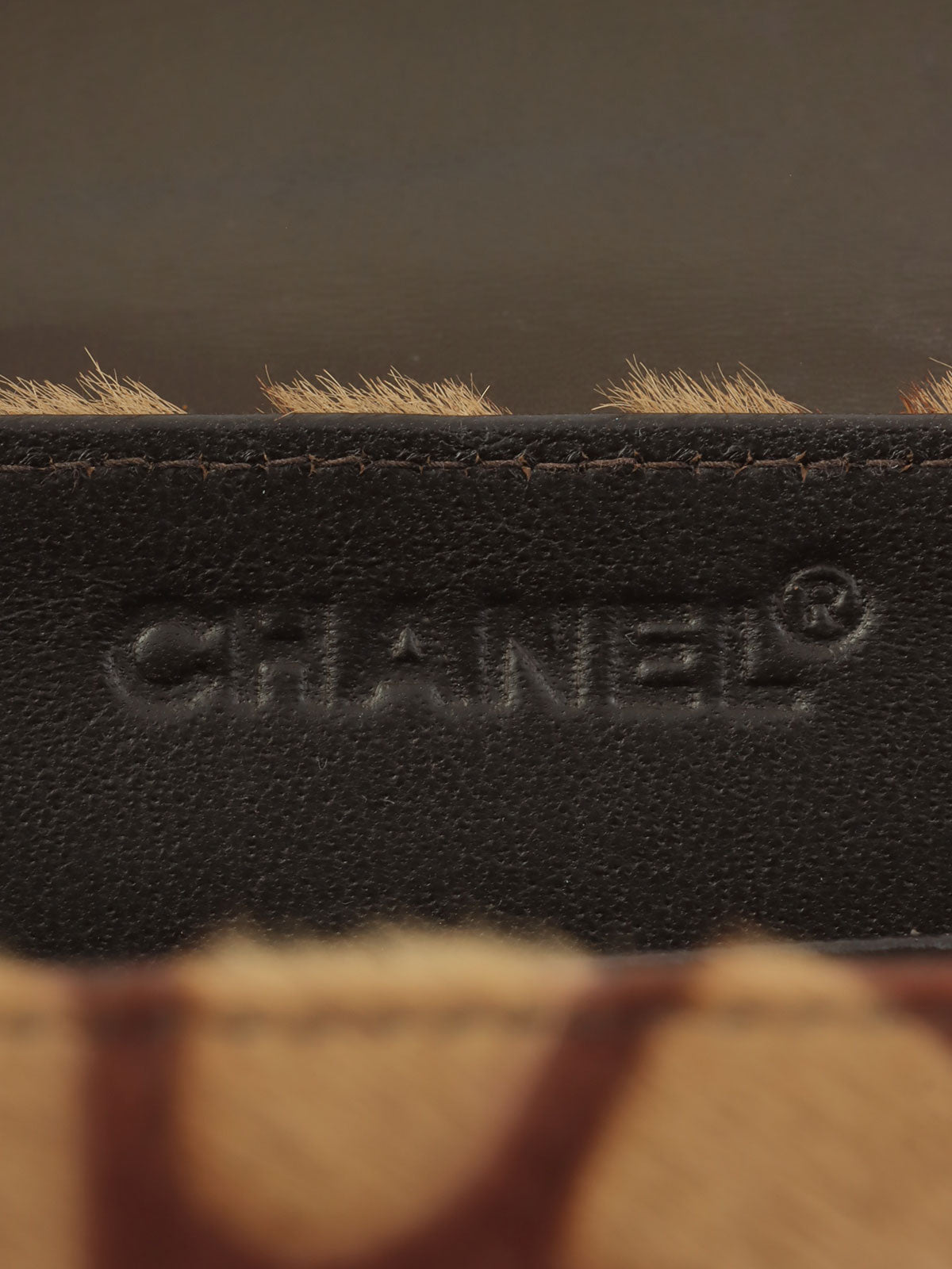 Circa 2000 Harakojiraffe Pattern 2.55 Chain Handbag, Beige