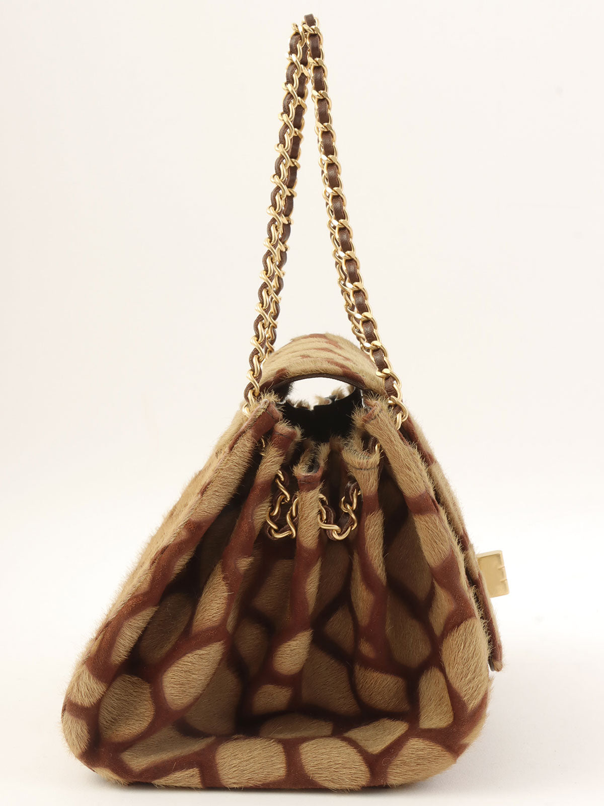 Circa 2000 Harakojiraffe Pattern 2.55 Chain Handbag, Beige