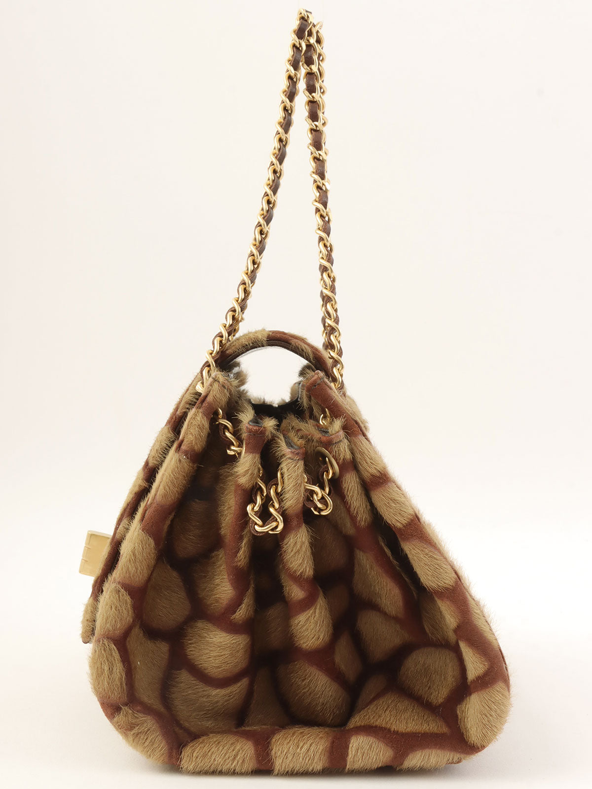 Circa 2000 Harakojiraffe Pattern 2.55 Chain Handbag, Beige
