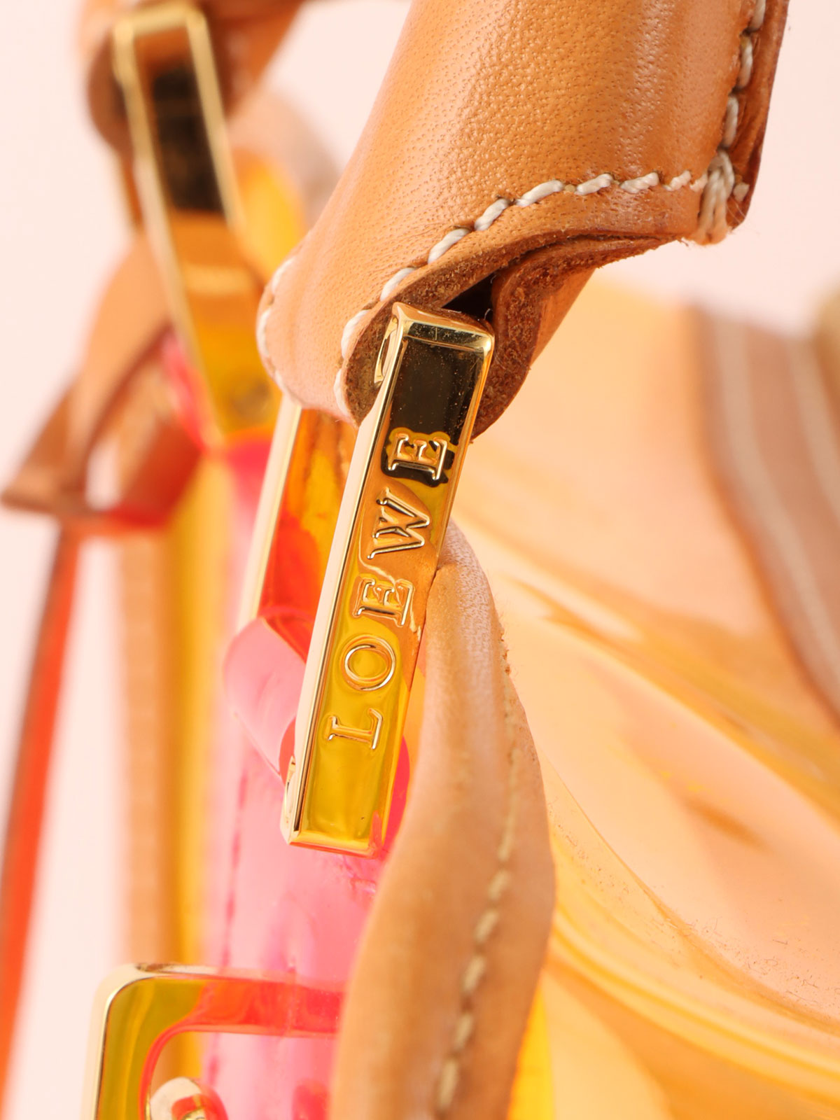 Anagram Amazona Clear Boston Bag in Orange/Pink