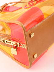 アナグラムアマソナクリアボストンバッグ オレンジ/ピンク