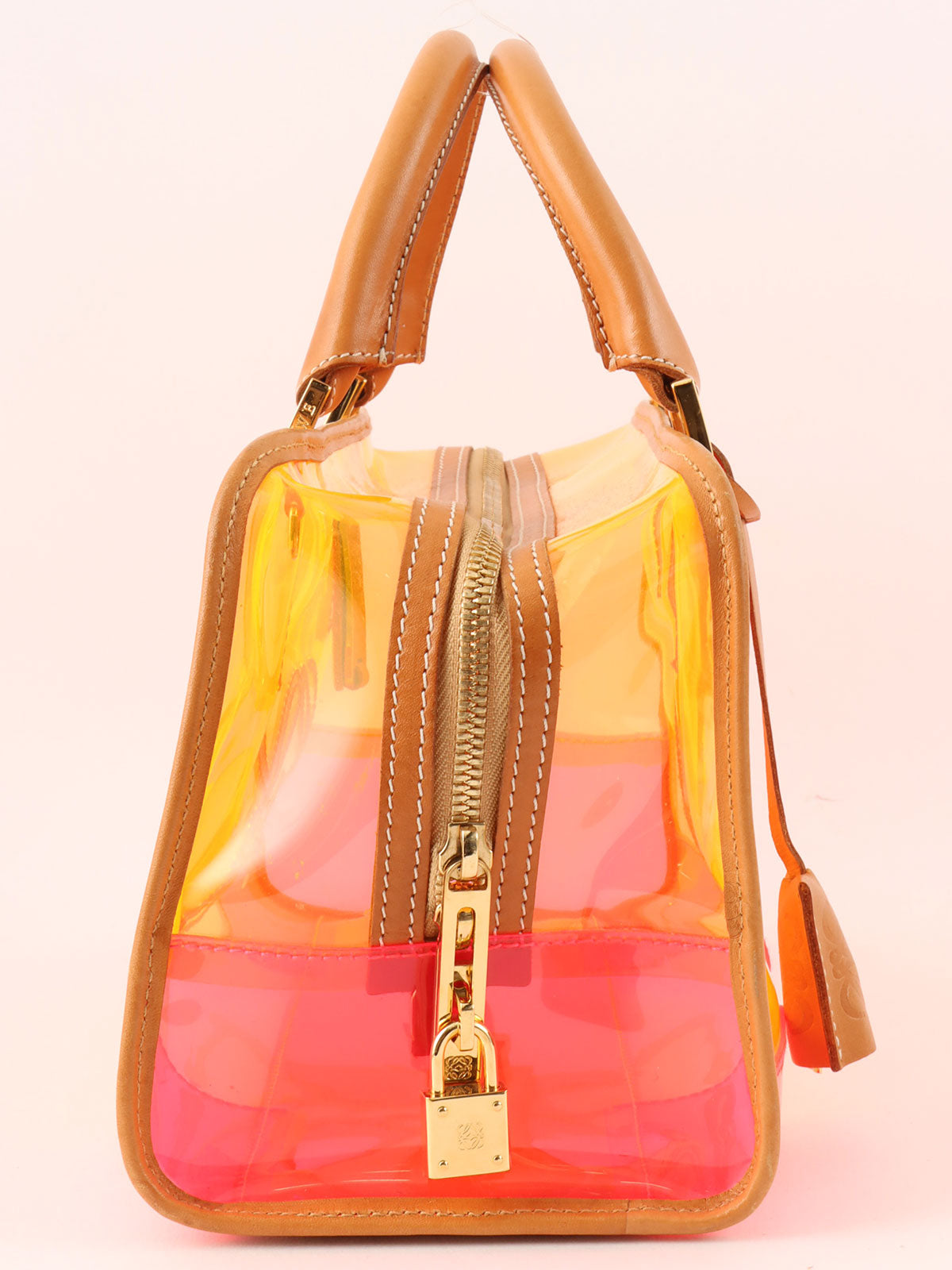 Anagram Amazona Clear Boston Bag in Orange/Pink