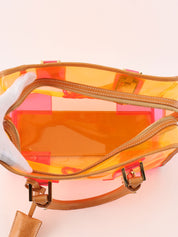 Anagram Amazona Clear Boston Bag in Orange/Pink