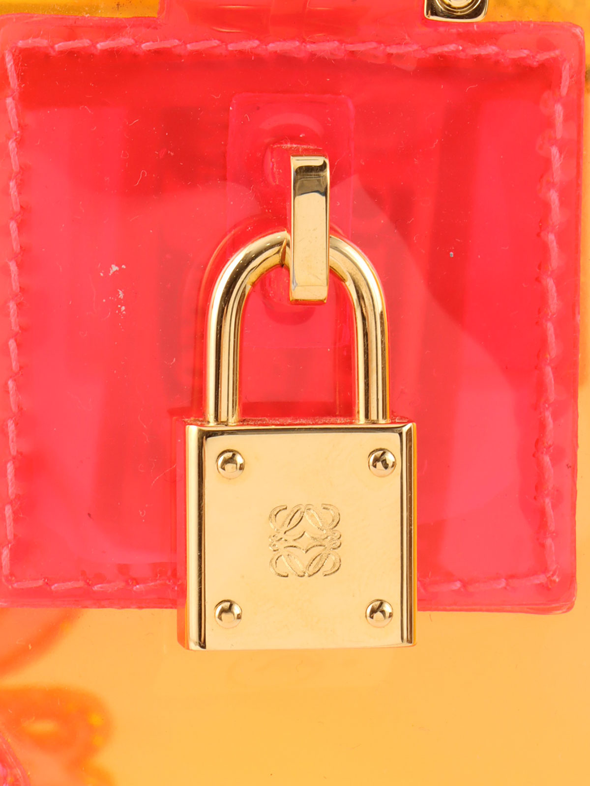 アナグラムアマソナクリアボストンバッグ オレンジ/ピンク