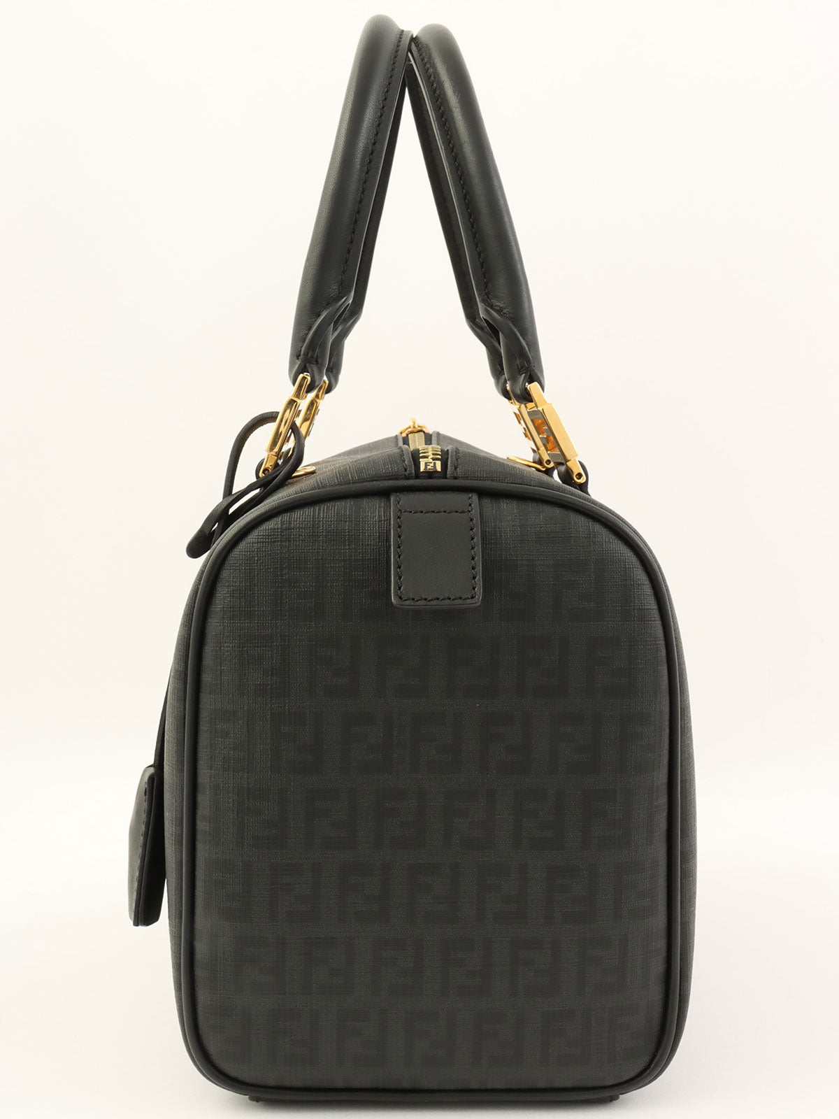 FF Zucchino Pattern Mini Boston Bag in Black
