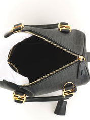 FF Zucchino Pattern Mini Boston Bag in Black