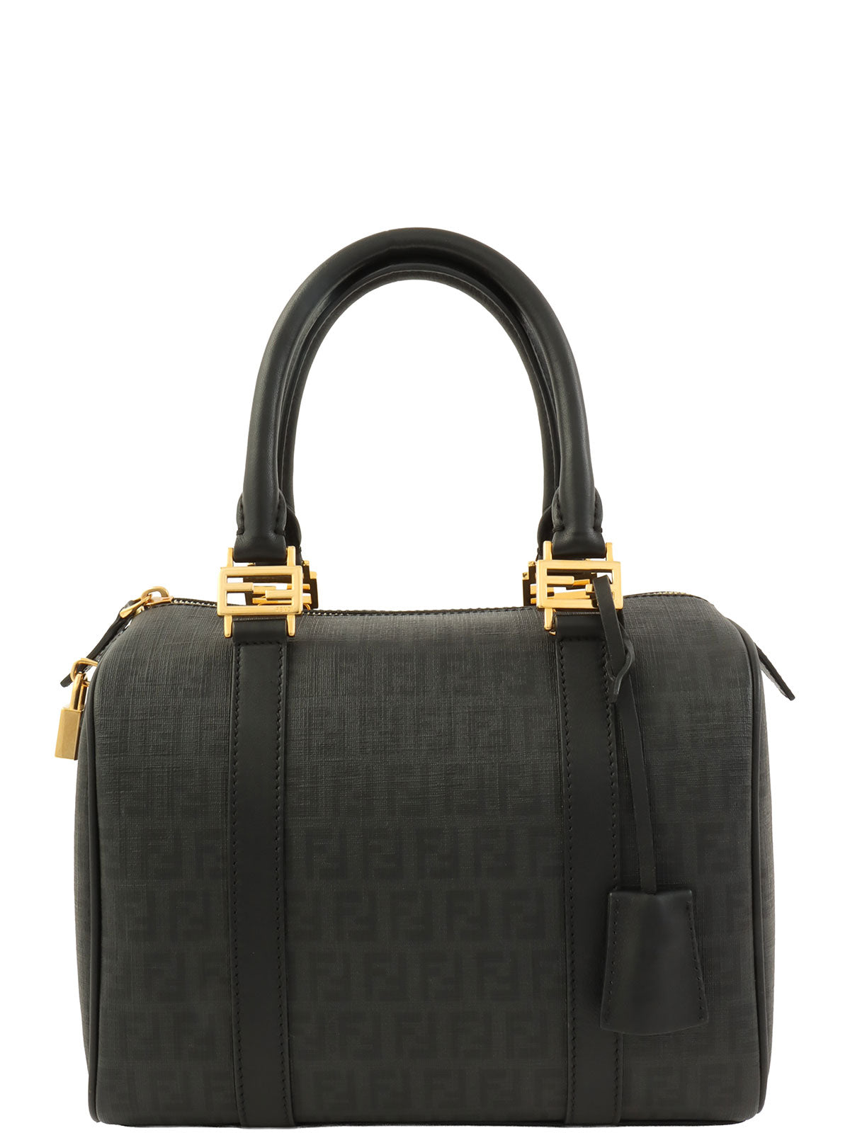 FF Zucchino Pattern Mini Boston Bag in Black