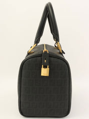 FF Zucchino Pattern Mini Boston Bag in Black