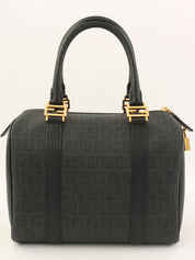 FF Zucchino Pattern Mini Boston Bag in Black