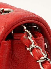 2014 Caviar Skin Matelasse Stitch CC Turnlock Chain Shoulder Bag in Red