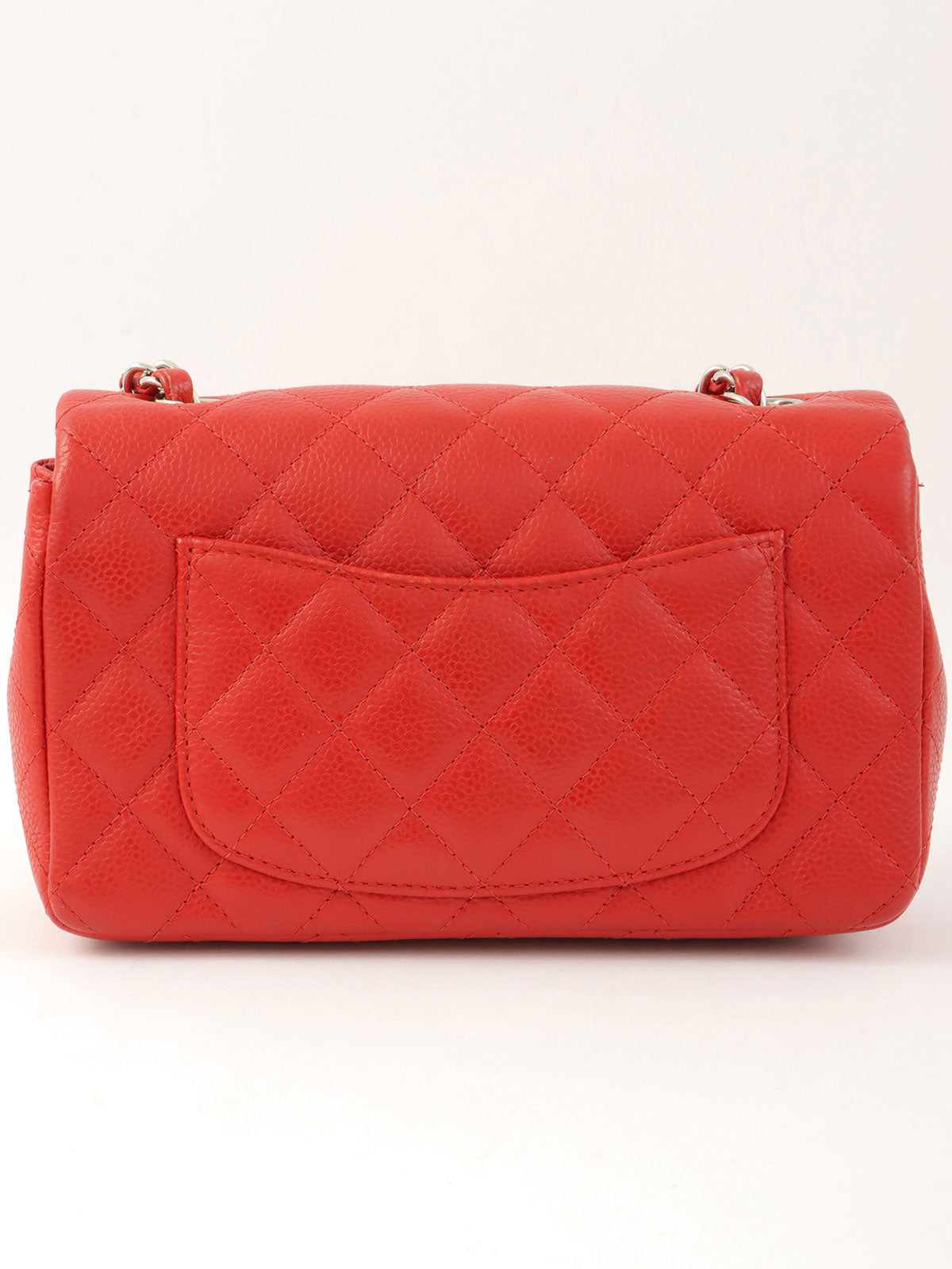 2014 Caviar Skin Matelasse Stitch CC Turnlock Chain Shoulder Bag in Red