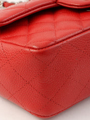 2014 Caviar Skin Matelasse Stitch CC Turnlock Chain Shoulder Bag in Red