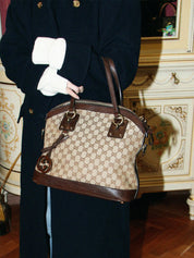 Canvas GG Pattern 2-Way Bag, Beige