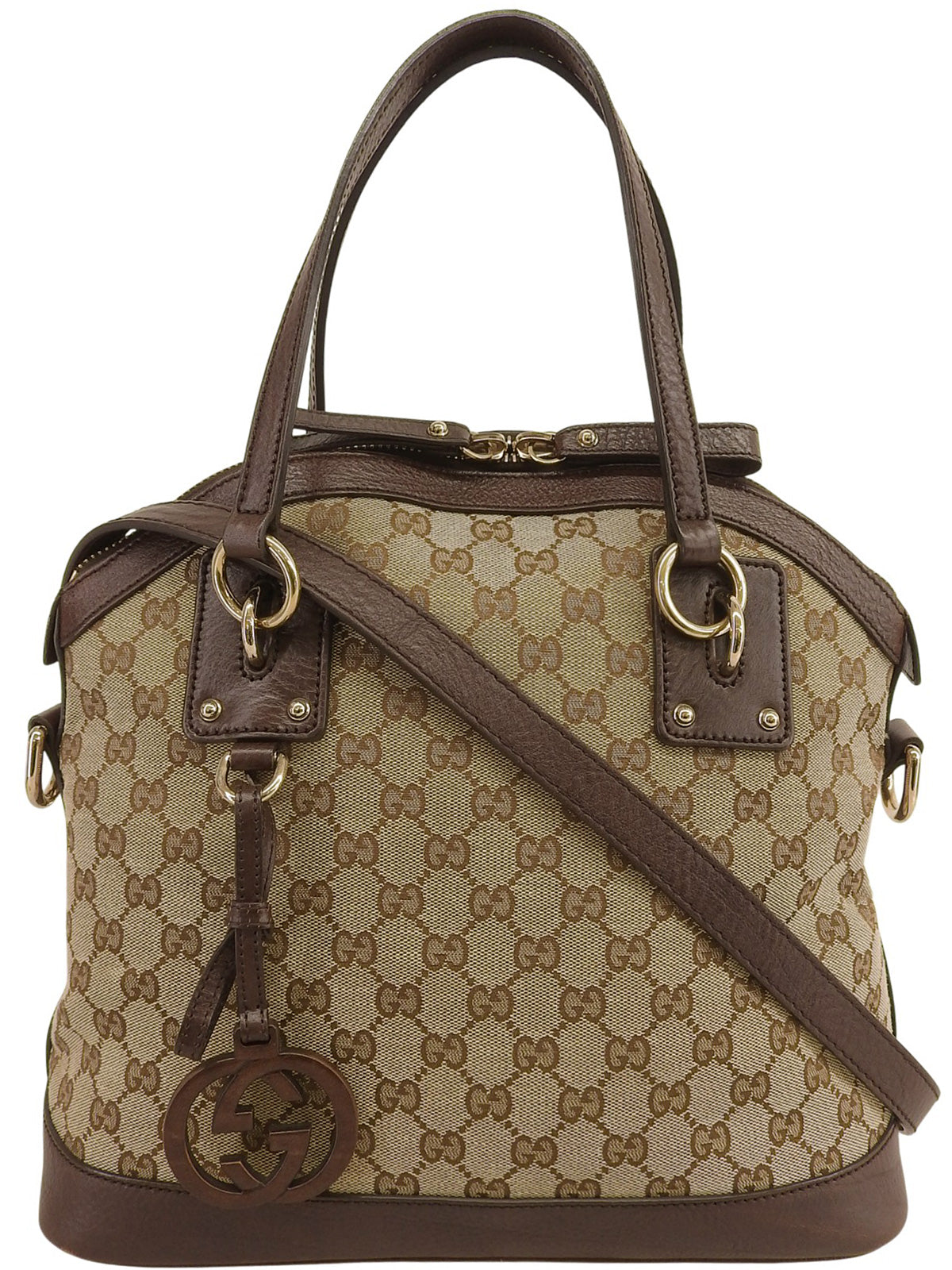 帆布 GG 图案两用包，米色