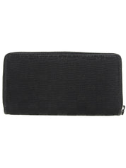 キャンバスGGパターンロゴプレートジップロングウォレット ブラック