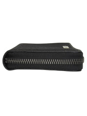 帆布 GG 图案徽标牌拉链长款钱包 黑色