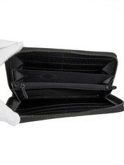 キャンバスGGパターンロゴプレートジップロングウォレット ブラック