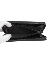 キャンバスGGパターンロゴプレートジップロングウォレット ブラック