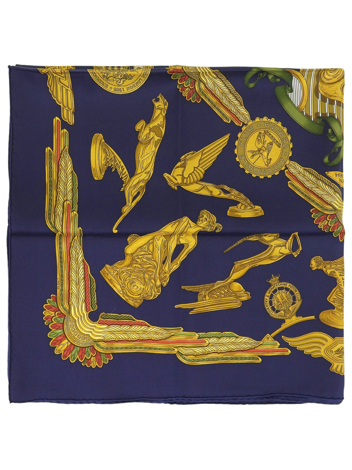 カレ90　Les Parures Du Ventパターンスカーフ　ダークネイビー／マルチ