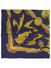 カレ90　Les Parures Du Ventパターンスカーフ　ダークネイビー／マルチ