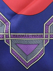 カレ90 cuirs du desertパターンスカーフ レッド/マルチ