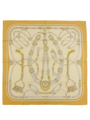 カレ90 Gaucho Par Hermes Paris ベージュ/オレンジ