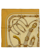 カレ90 Gaucho Par Hermes Paris ベージュ/オレンジ