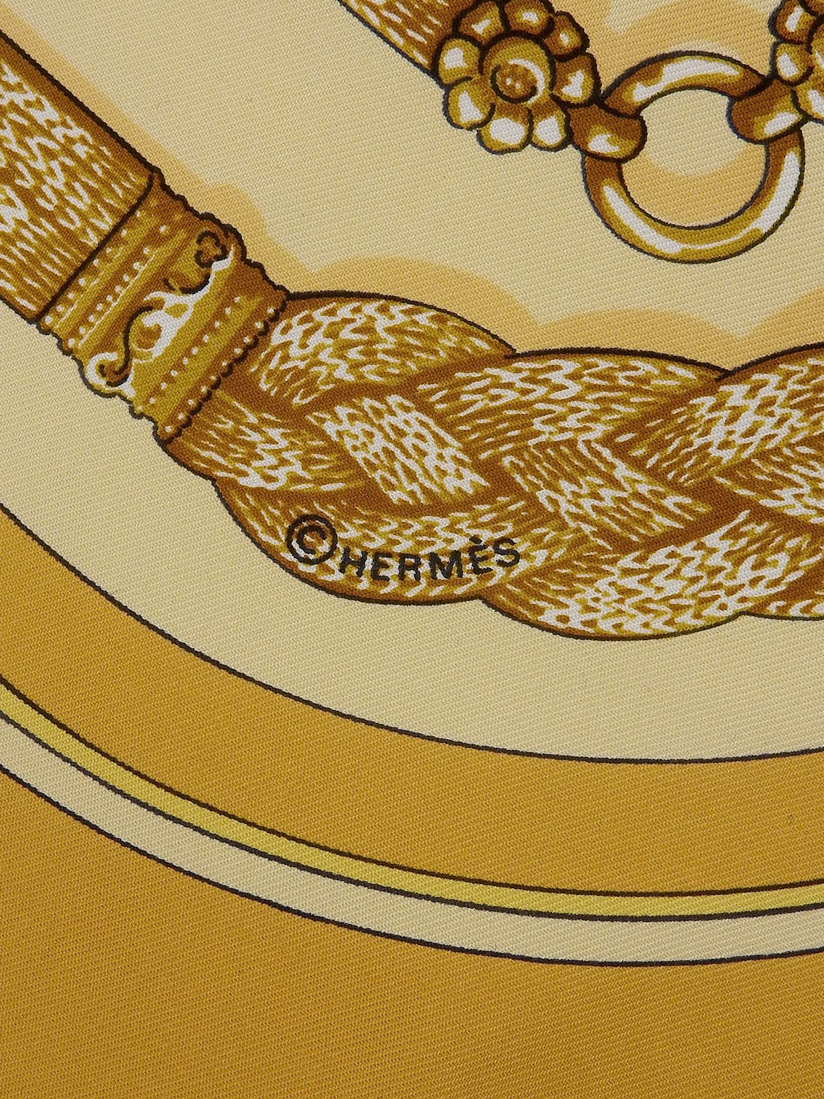 カレ90 Gaucho Par Hermes Paris ベージュ/オレンジ