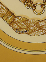 カレ90 Gaucho Par Hermes Paris ベージュ/オレンジ