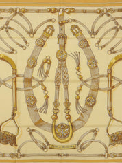 カレ90 Gaucho Par Hermes Paris ベージュ/オレンジ