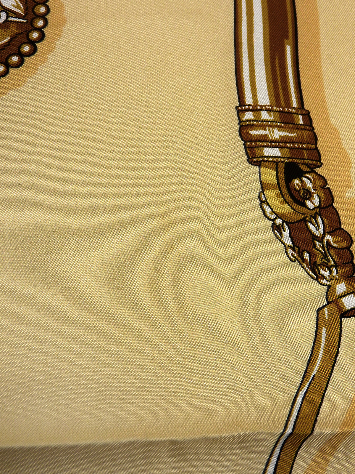 カレ90 Gaucho Par Hermes Paris ベージュ/オレンジ