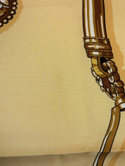 カレ90 Gaucho Par Hermes Paris ベージュ/オレンジ