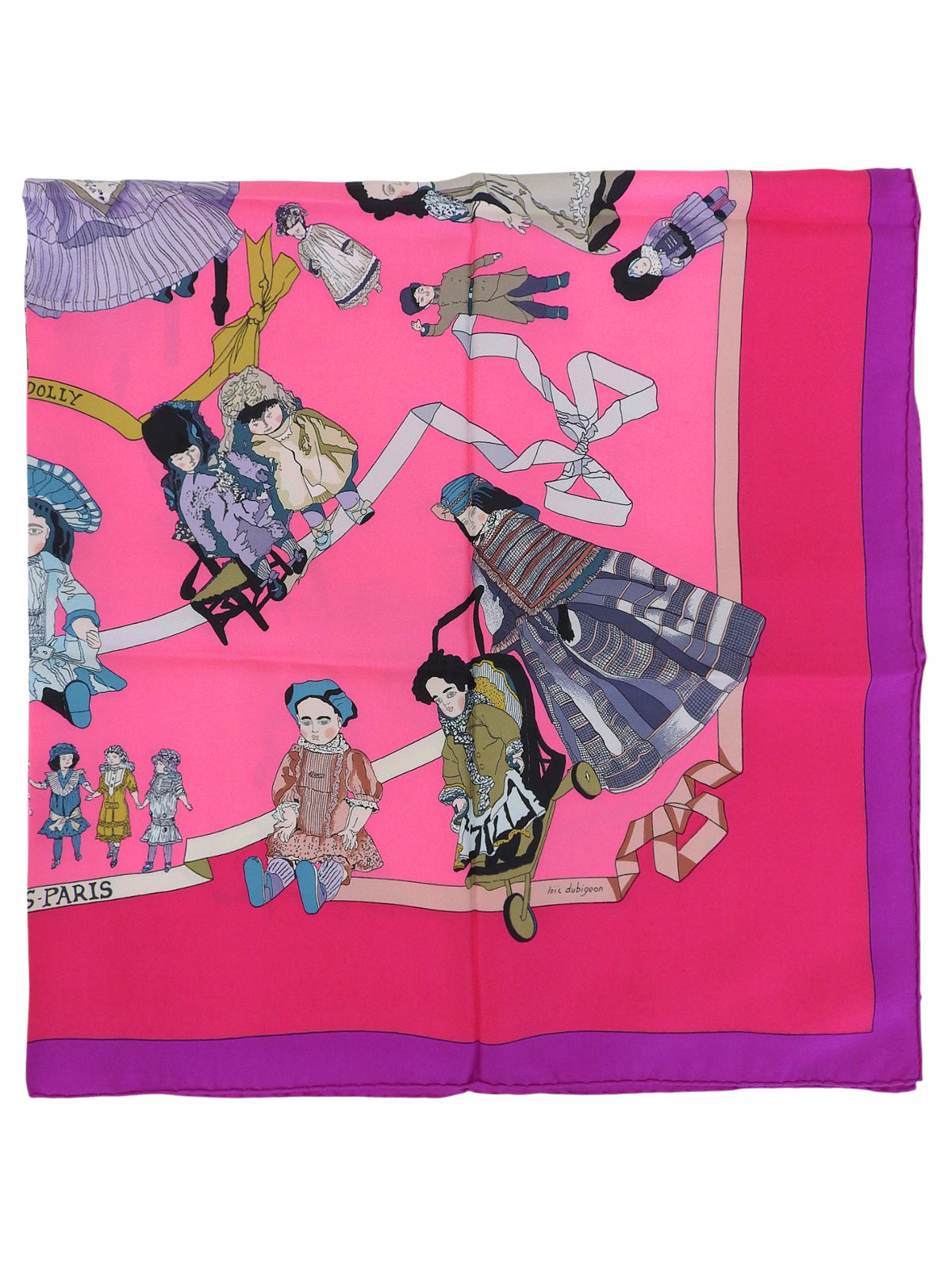 Carré 90 Hello Dolly Pattern Scarf Pink/Purple