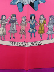 Carré 90 Hello Dolly Pattern Scarf Pink/Purple