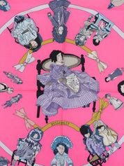 Carré 90 Hello Dolly Pattern Scarf Pink/Purple