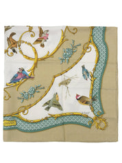 Carré 90 La Cle des Champs Beige/White