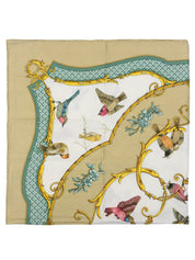 Carré 90 La Cle des Champs Beige/White