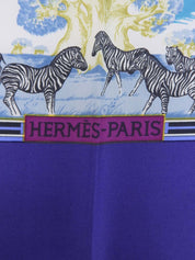 カレ90 Tropiquesパターンスカーフ ブルー/マルチ